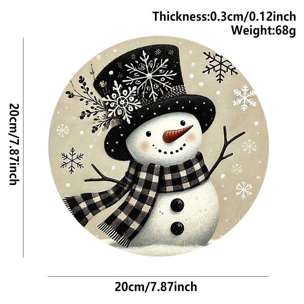 in stock Christmas Creative Hanging Wooden Crafts Round Door Sign Wooden Tag Series Decorative Pendant