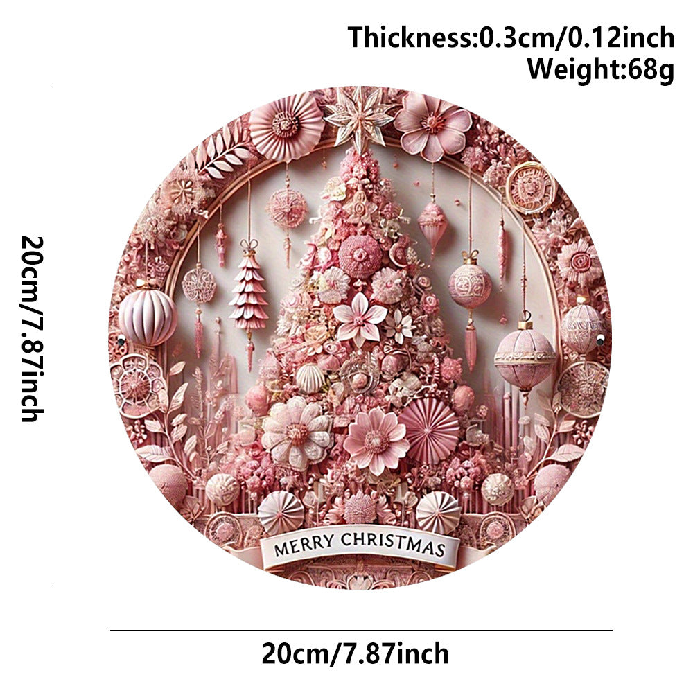 in stock Christmas Creative Hanging Wooden Crafts Round Door Sign Wooden Tag Series Decorative Pendant
