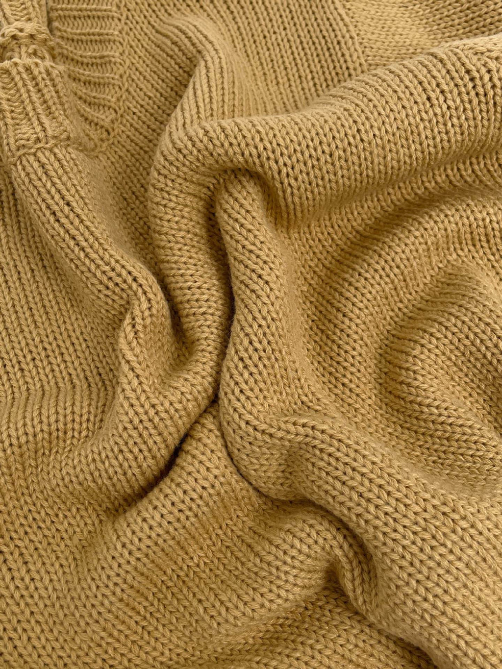 European and American Export Yellow Retro Style Thick Knitted Round Neck Sweater Women's Loose Lantern Sleeve Lazy Autumn and Winter Pullover Top