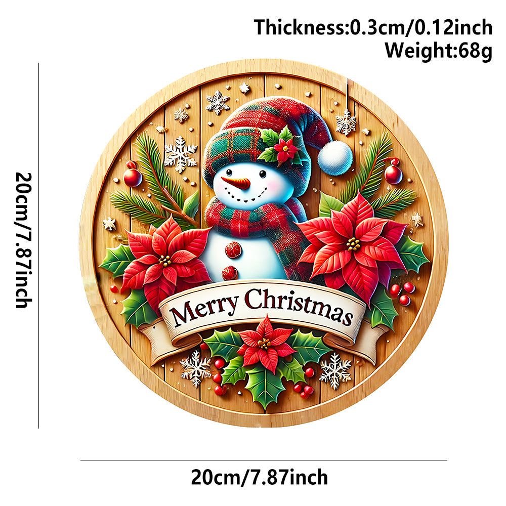 in stock Christmas Creative Hanging Wooden Crafts Round Door Sign Wooden Tag Series Decorative Pendant