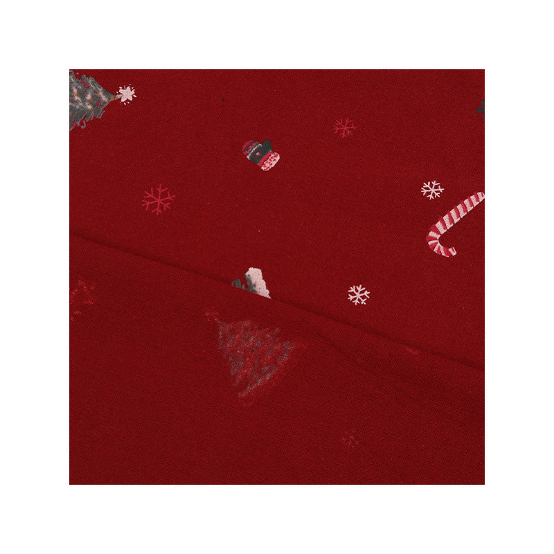 In-Stock Pure Cotton Water-Based Printing Fabric Plain Christmas Tree Floral Fabric Autumn and Winter Casual Pants Cotton Clothing Lining Fabric