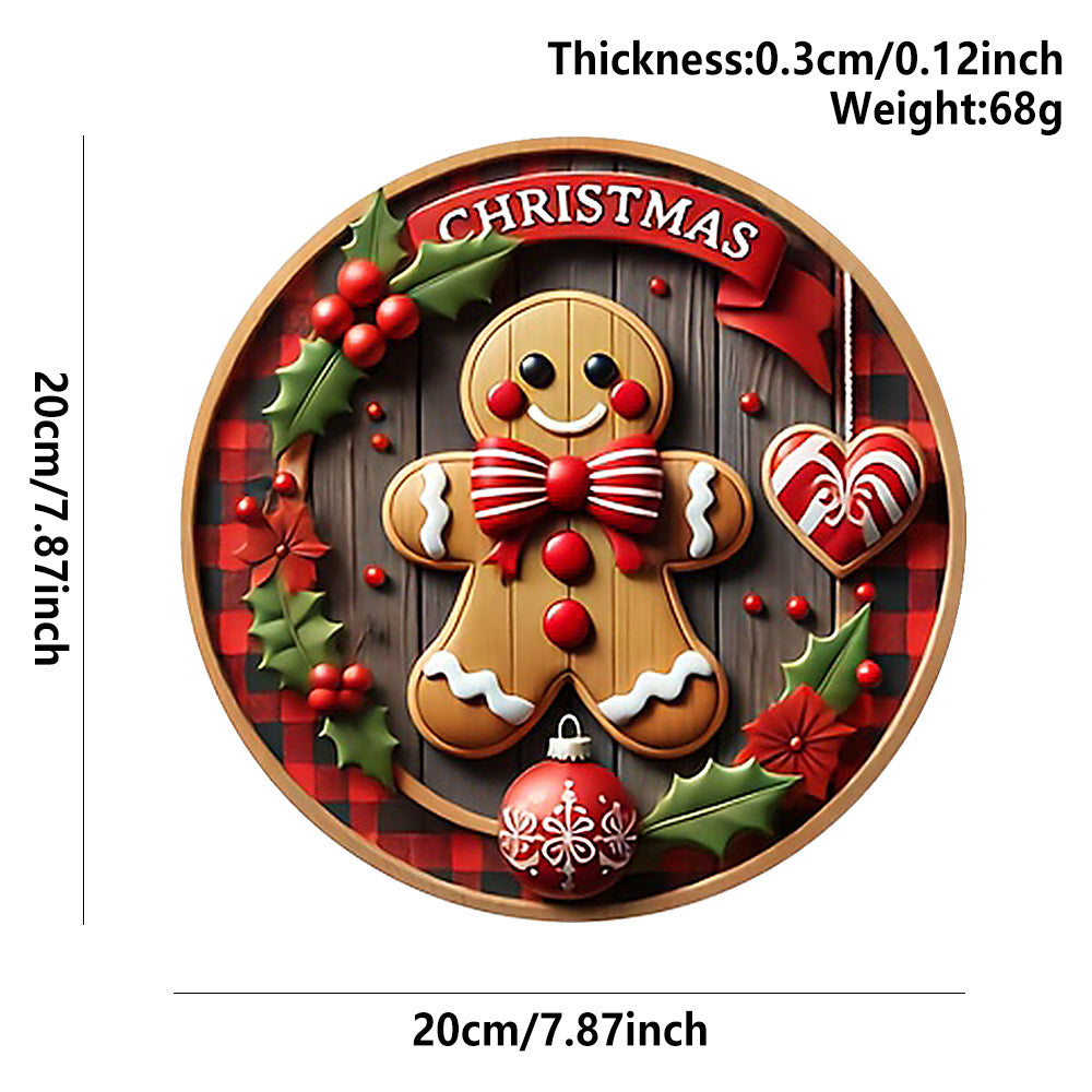 in stock Christmas Creative Hanging Wooden Crafts Round Door Sign Wooden Tag Series Decorative Pendant