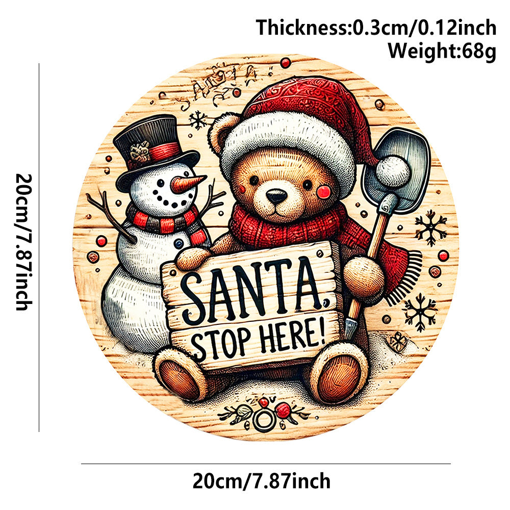 in stock Christmas Creative Hanging Wooden Crafts Round Door Sign Wooden Tag Series Decorative Pendant