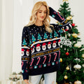 Foreign Trade Amazon Autumn and Winter Niche Design Knitwear for Women European and American Christmas Tree Knitwear Pullover Little Snowman Thick Knitwear