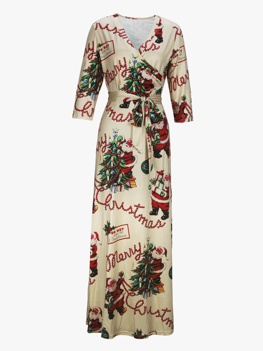 Cross-border Amazon Europe and the United States for Spring, Summer and Autumn Women's Fashion Elegant V-neck Middle Sleeve Casual Long dress