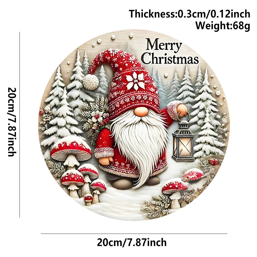 in stock Christmas Creative Hanging Wooden Crafts Round Door Sign Wooden Tag Series Decorative Pendant