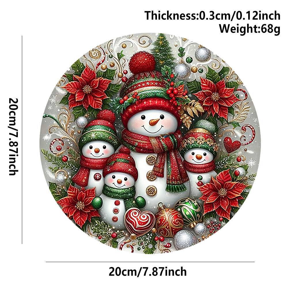 in stock Christmas Creative Hanging Wooden Crafts Round Door Sign Wooden Tag Series Decorative Pendant