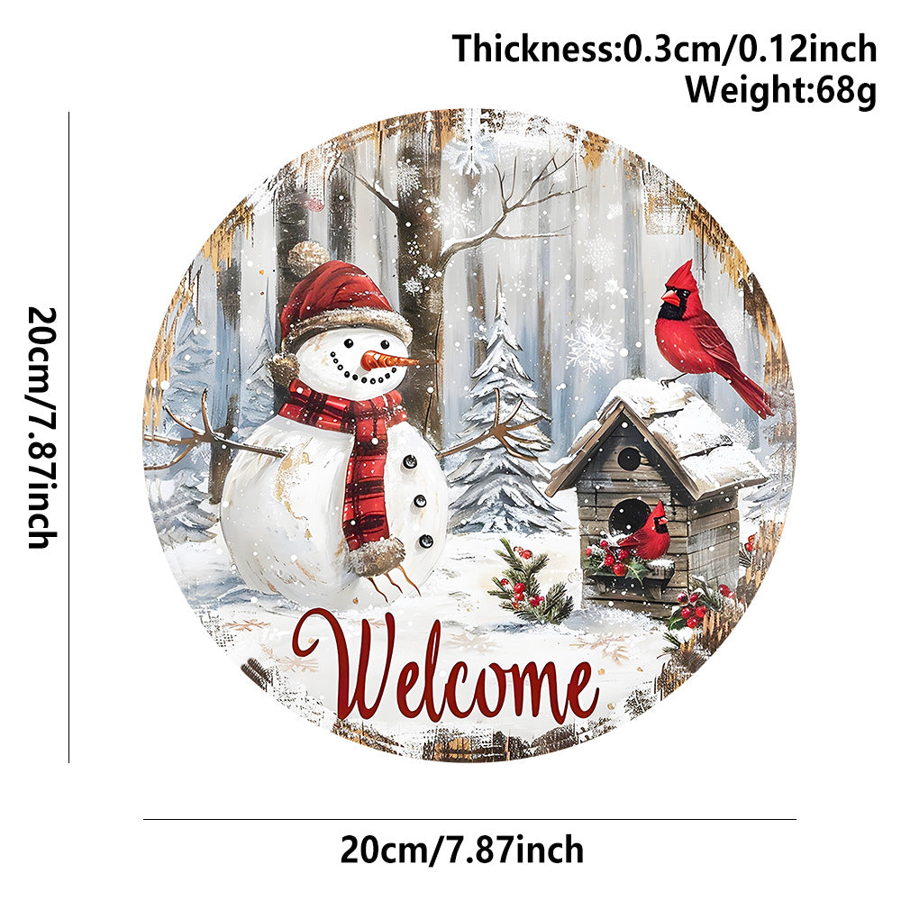 in stock Christmas Creative Hanging Wooden Crafts Round Door Sign Wooden Tag Series Decorative Pendant