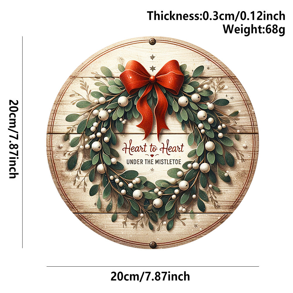 in stock Christmas Creative Hanging Wooden Crafts Round Door Sign Wooden Tag Series Decorative Pendant