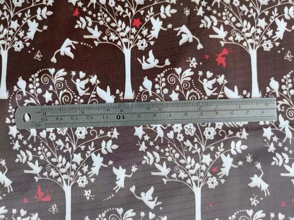 210 Five-Point Pvc Printed Oxford Cloth Christmas Fabric Christmas Tree Packaging Bag Polyester Fabric Christmas Decoration