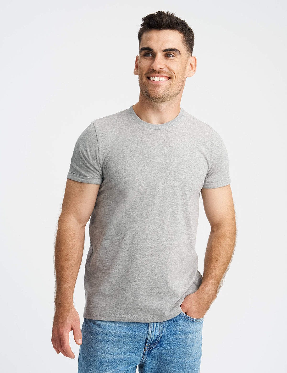 Fairtrade Organic Rolled Sleeve T-shirt: Mens