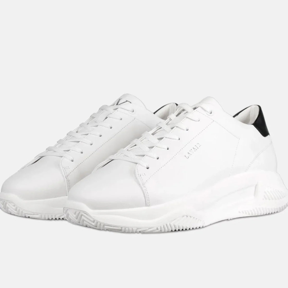 Lavair Linear 2.0 Womens Chunky Trainers Leather White Black Sneakers UK 5 EU 38