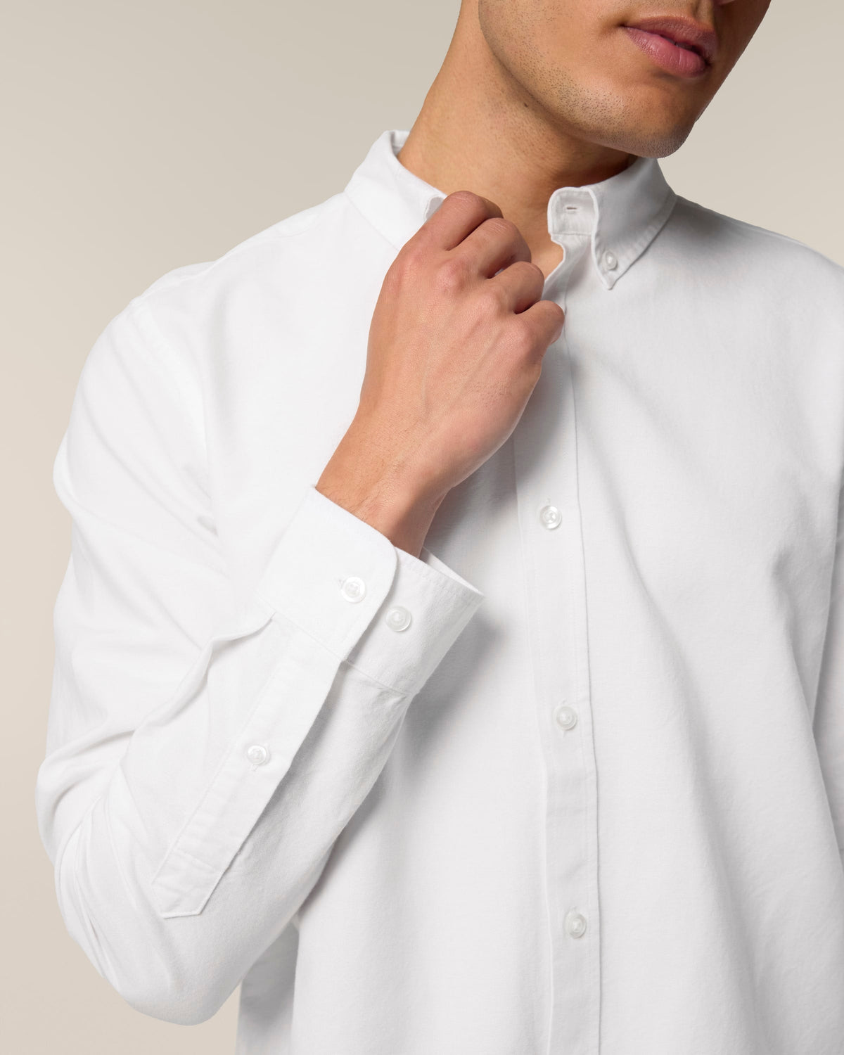 Organic Cotton Oxford Long Sleeve Shirt: Mens
