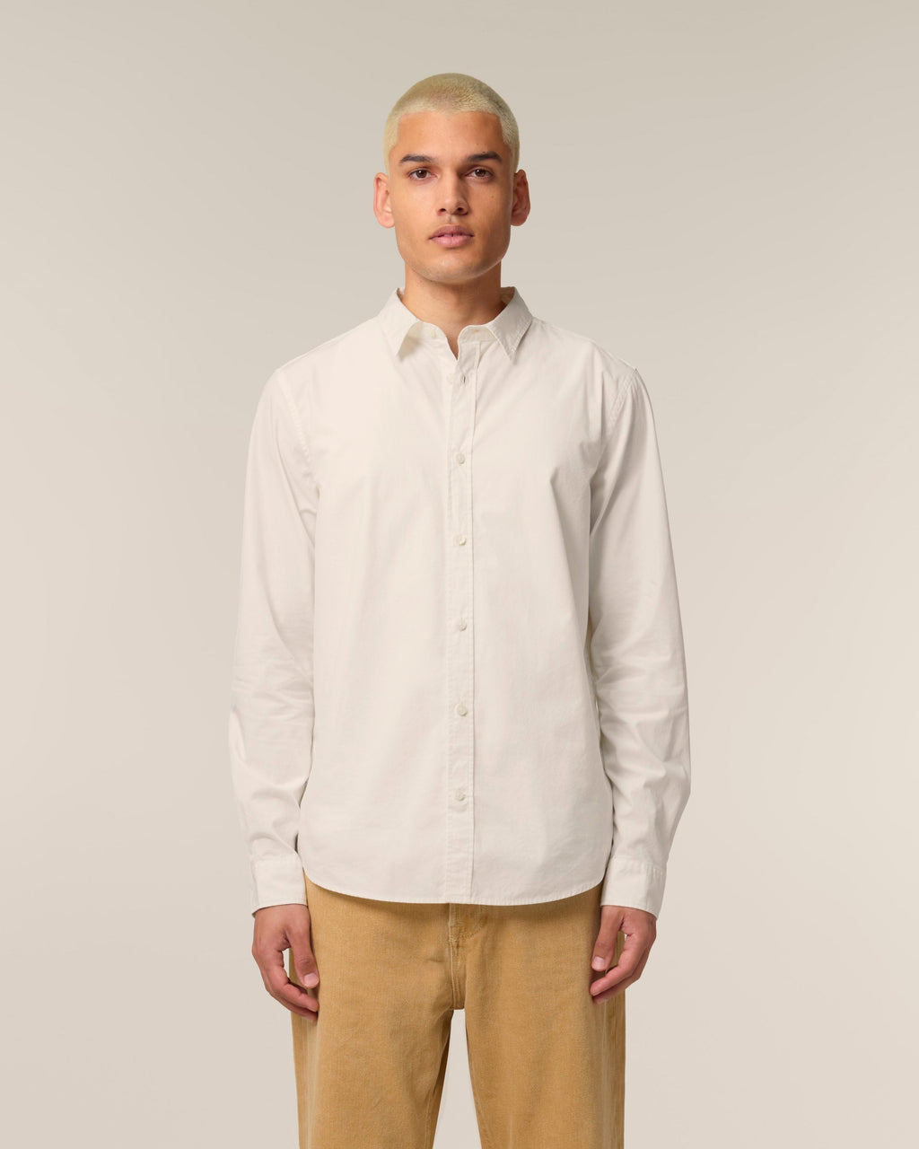 Organic Poplin Long Sleeve Shirt: Mens