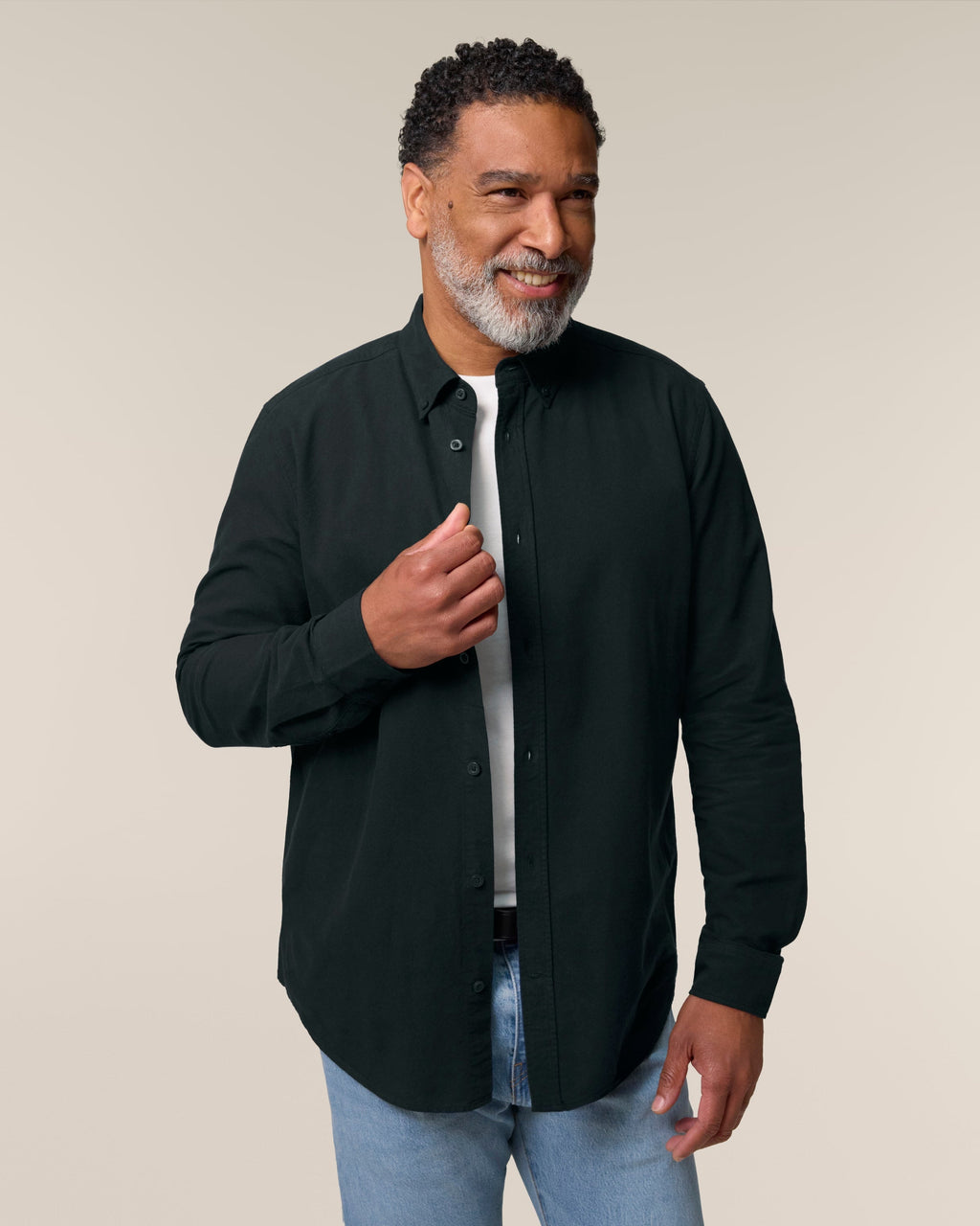 Organic Cotton Oxford Long Sleeve Shirt: Mens