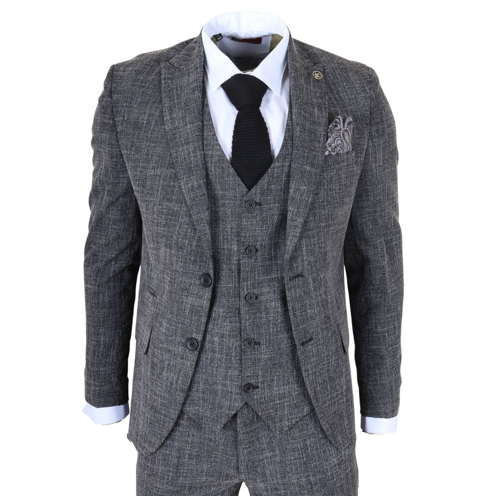 IM33 - Men's Black 3 Piece Tailored Fit Suit