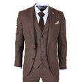 TP-50 - Men's Brown 3 Piece Prince Of Wales Check Suit