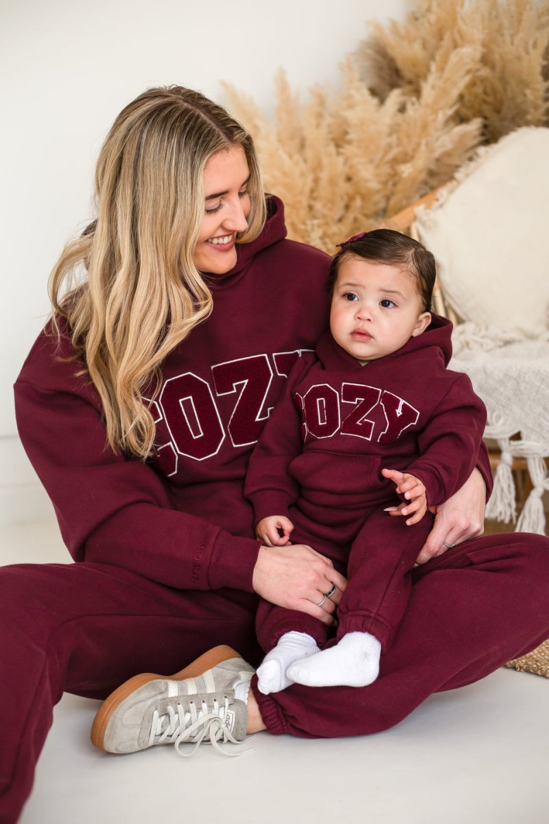 COZY Mini Tracksuit Burgundy Set
