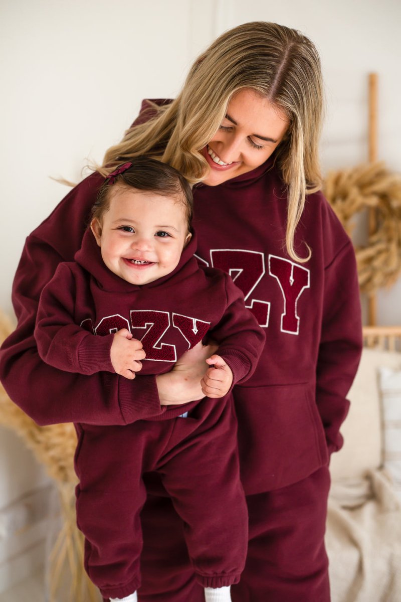 COZY Mini Tracksuit Burgundy Set