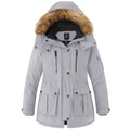 Wantdo Womens Winter Jacket Waterproof Coat Warm Puffer, Size S, Grey
