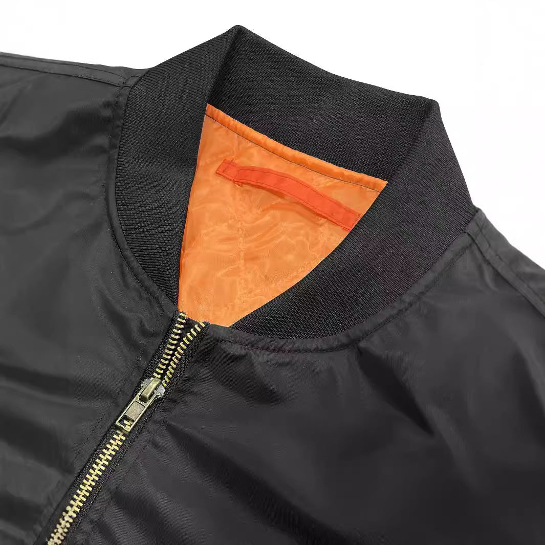 Men's Zip Bomber Jacket - Spring Autumn Baseball and Pilot Style Coat