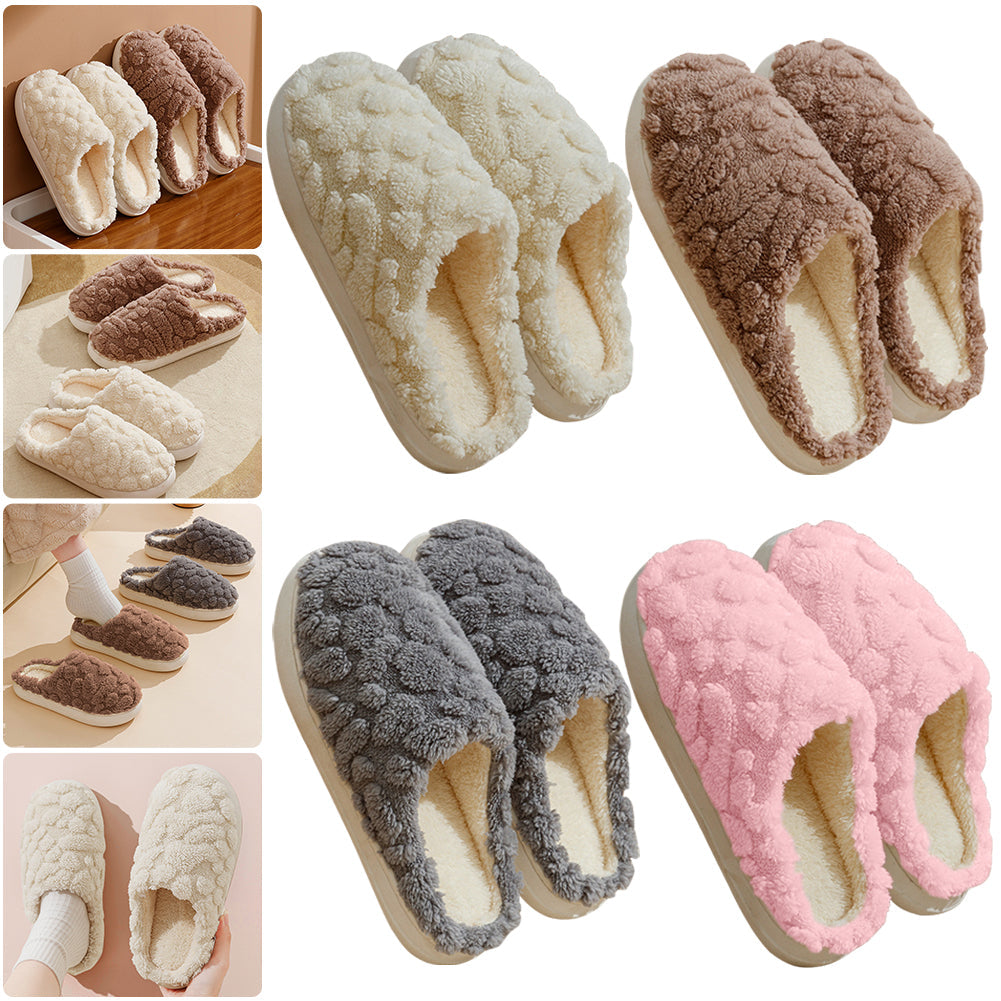 Unisex Cartoon Plush Slippers - Anti-Skid Soft Sole Couple Home Slippers