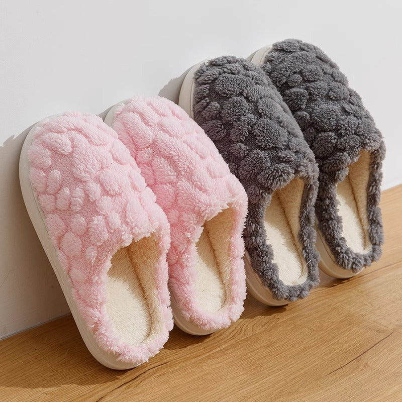 Unisex Cartoon Plush Slippers - Anti-Skid Soft Sole Couple Home Slippers