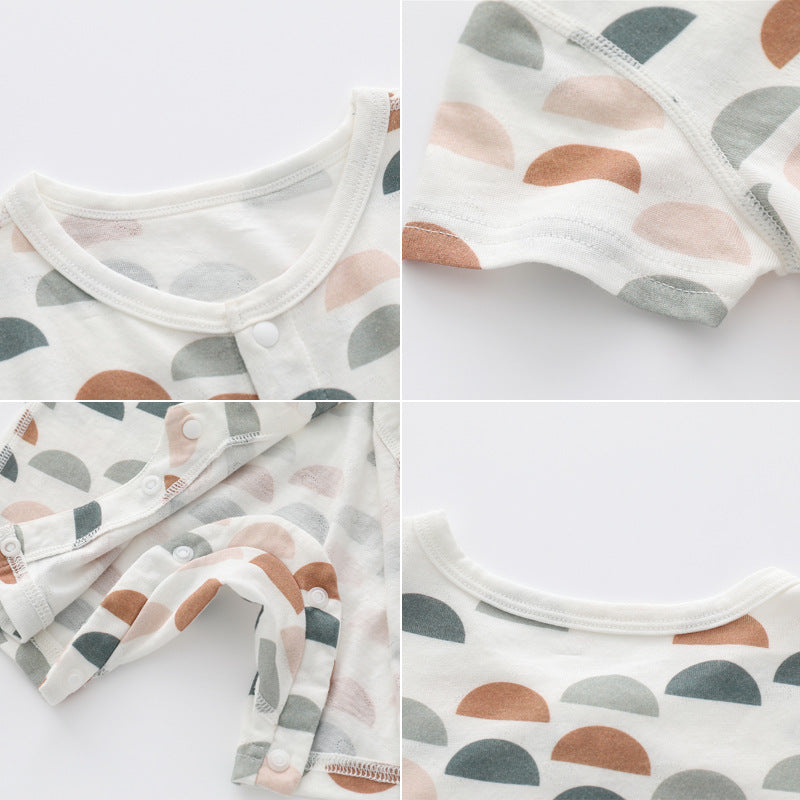 Light And Soft Bamboo Fiber Baby Jumpsuit Floral Animal Cute Print Spring Autumn Newborn Clothes Unisex Long Sleeve Baby Rompers For Boys Girls