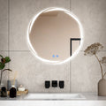LED Bathroom Mirror Round 60cm Demister Touch Sensor Wall Mounted UK Plug