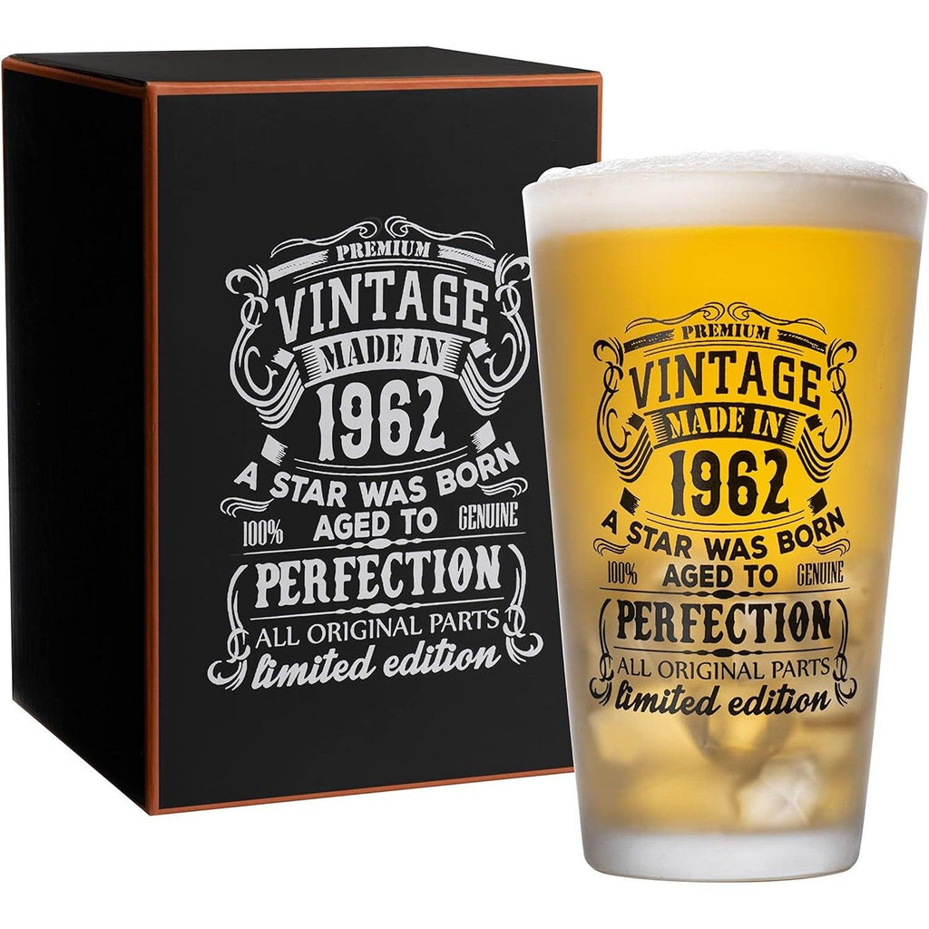 Birthday Pint Glasses Set of 2 Vintage 1962 or 1992 Beer Glass Gift 480ml