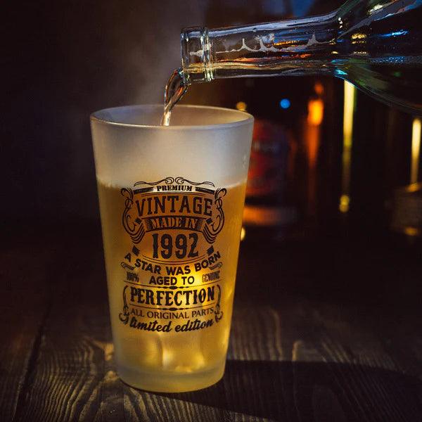 Birthday Pint Glasses Set of 2 Vintage 1962 or 1992 Beer Glass Gift 480ml