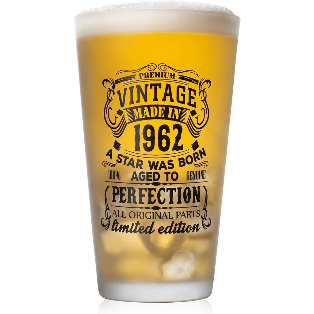 Birthday Pint Glasses Set of 2 Vintage 1962 or 1992 Beer Glass Gift 480ml