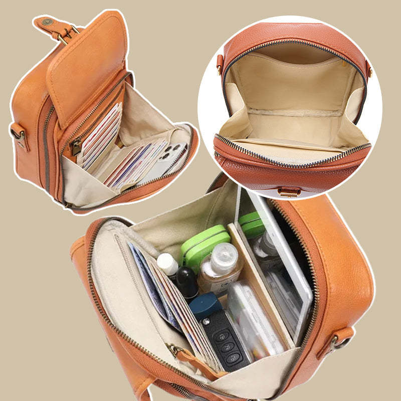 Unisex Vintage Large Capacity Messenger Bag Storage Bag  With 10 Card Inserts Casual Backpack Women's Bag Retro Backpack Large Capacity Travel