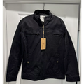Mens Harrington Jacket Classic Lightweight Cotton Coat Black Size XXL WenVen