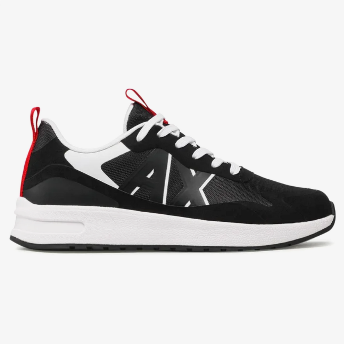 Armani Exchange Mens Black Trainers UK 12 EU 45 XUX114 Sneakers