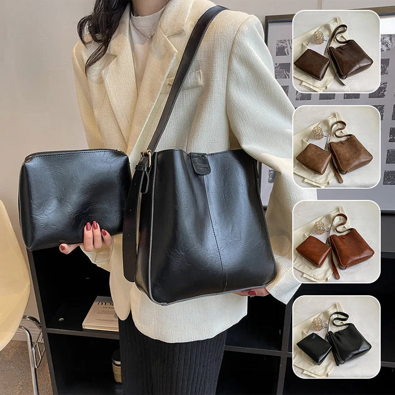 Women's Large-Capacity Bucket Crossbody Bag - Autumn and Winter Shoulder Handbag