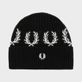 Laurel Wreath Embroidered Beanie Black