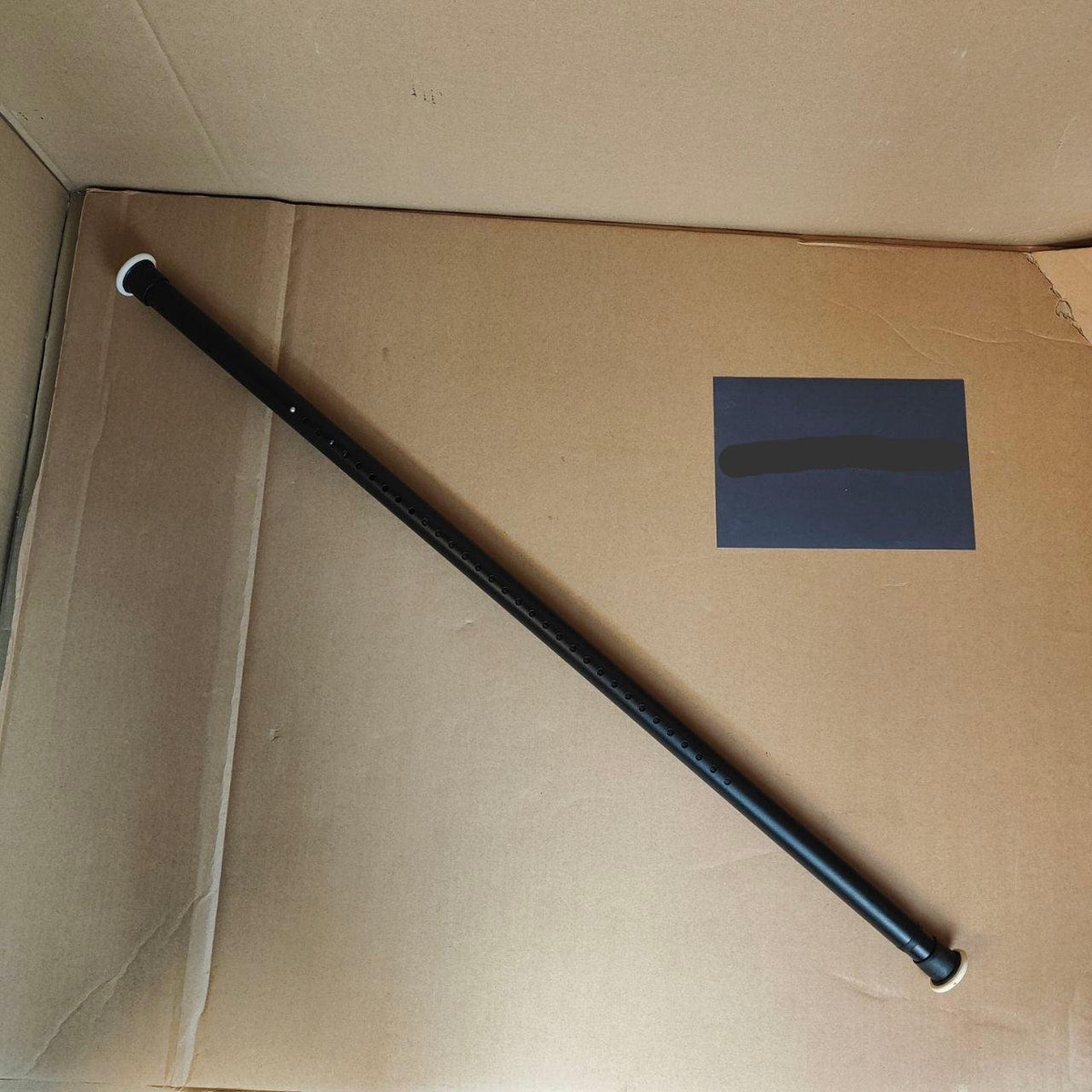 Black Shower Curtain Rod 110-160cm No Drill Tension Pole Extendable Rail