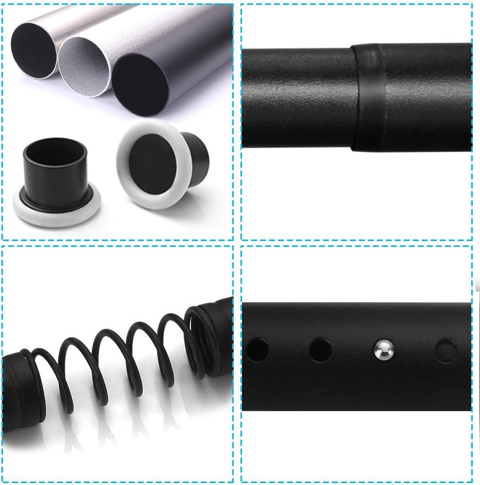 Black Shower Curtain Rod 110-160cm No Drill Tension Pole Extendable Rail