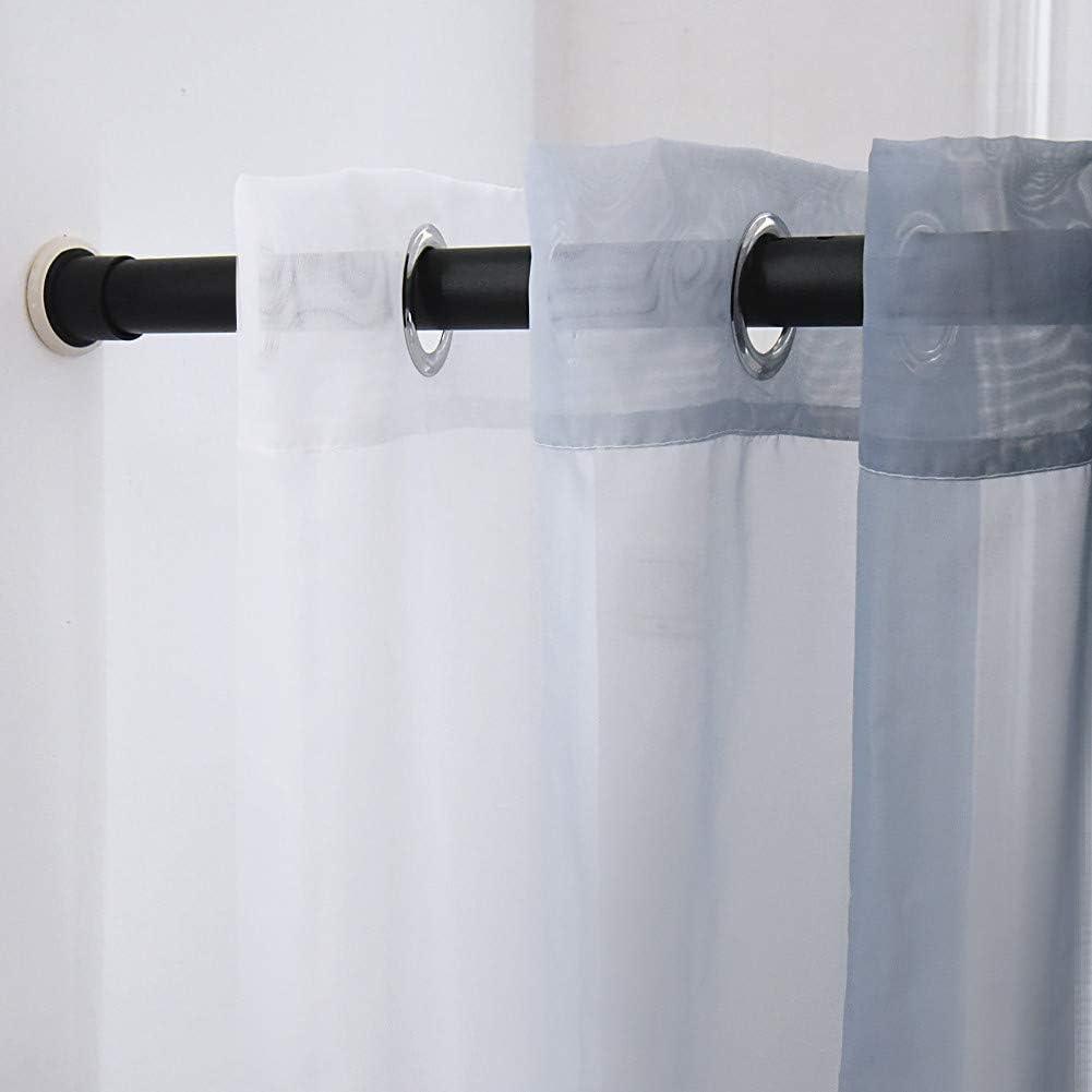 Black Shower Curtain Rod 110-160cm No Drill Tension Pole Extendable Rail