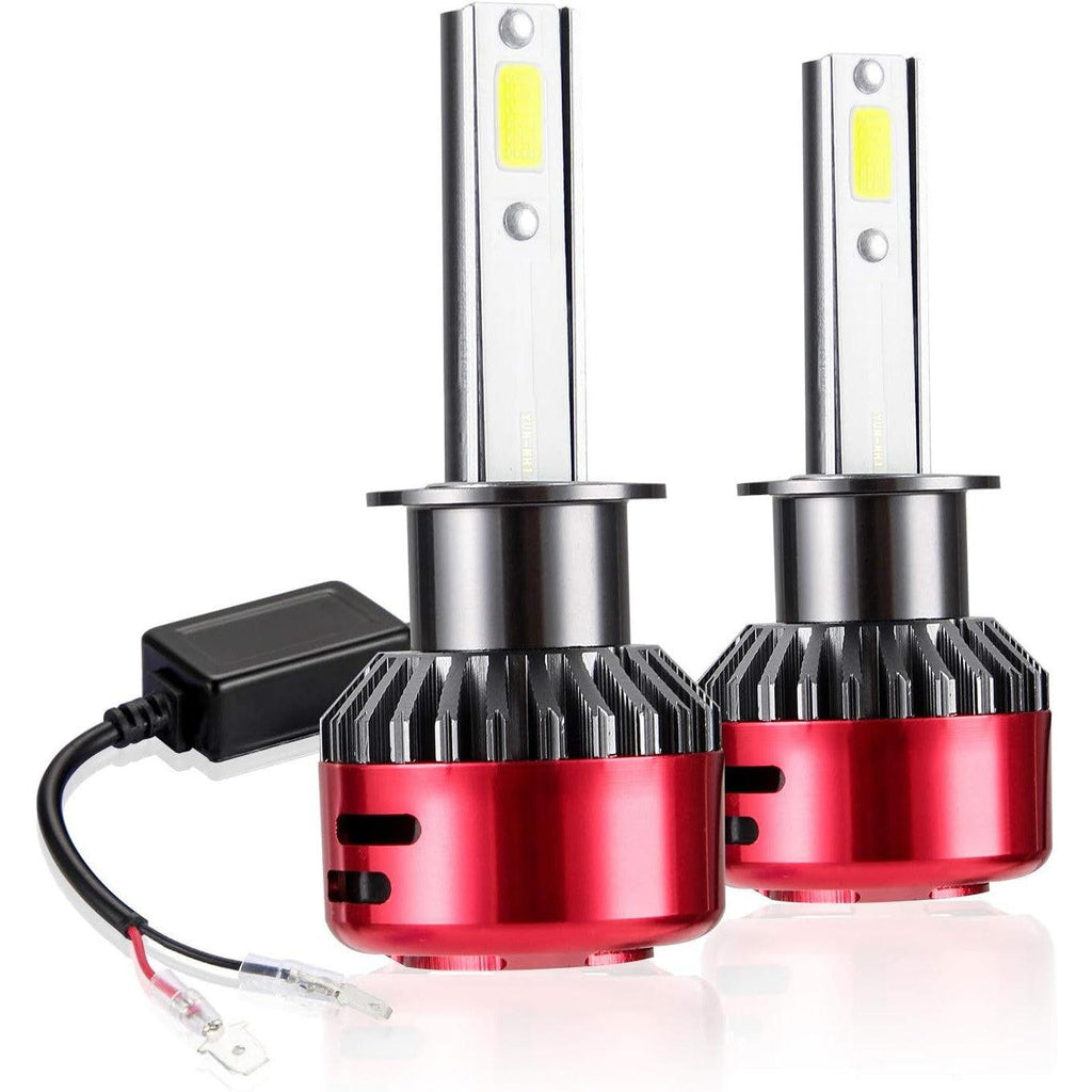 H1 LED Headlight Bulbs Pair 6000K White 9000LM Super Bright Fog High Beam