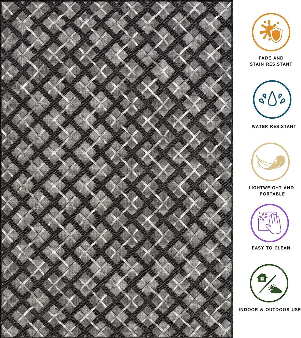 Easy Clean Rug 80x150cm Polypropylene Indoor Outdoor Patio Garden Mat HomeArt