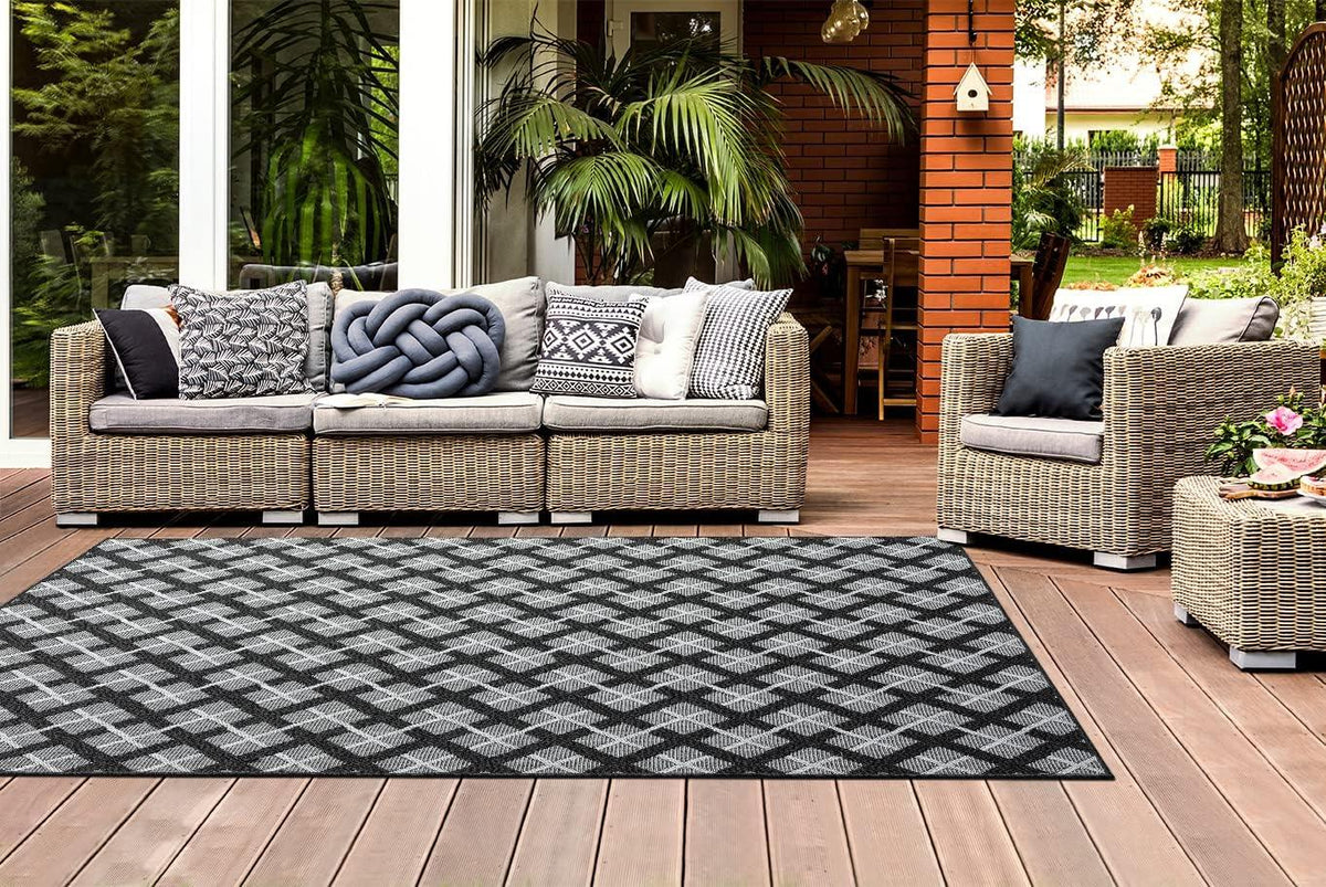 Easy Clean Rug 80x150cm Polypropylene Indoor Outdoor Patio Garden Mat HomeArt