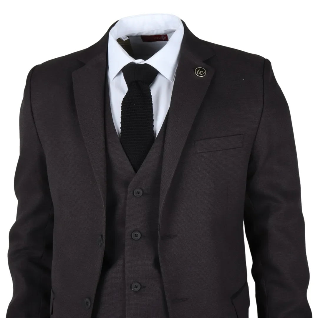 IM06 - Men's 3 Piece Charcoal Grey Classic Suit