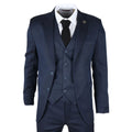 IM07 - Men's 3 Piece Navy Blue Classic Suit
