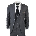 IM1 Men's Classic Plain Charcoal 3 Piece Suit