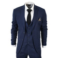 IM1 Men's Classic Plain Navy 3 Piece Suit