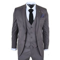 IM44 - Men's Classic Pinstripe 3 Piece Grey Suit