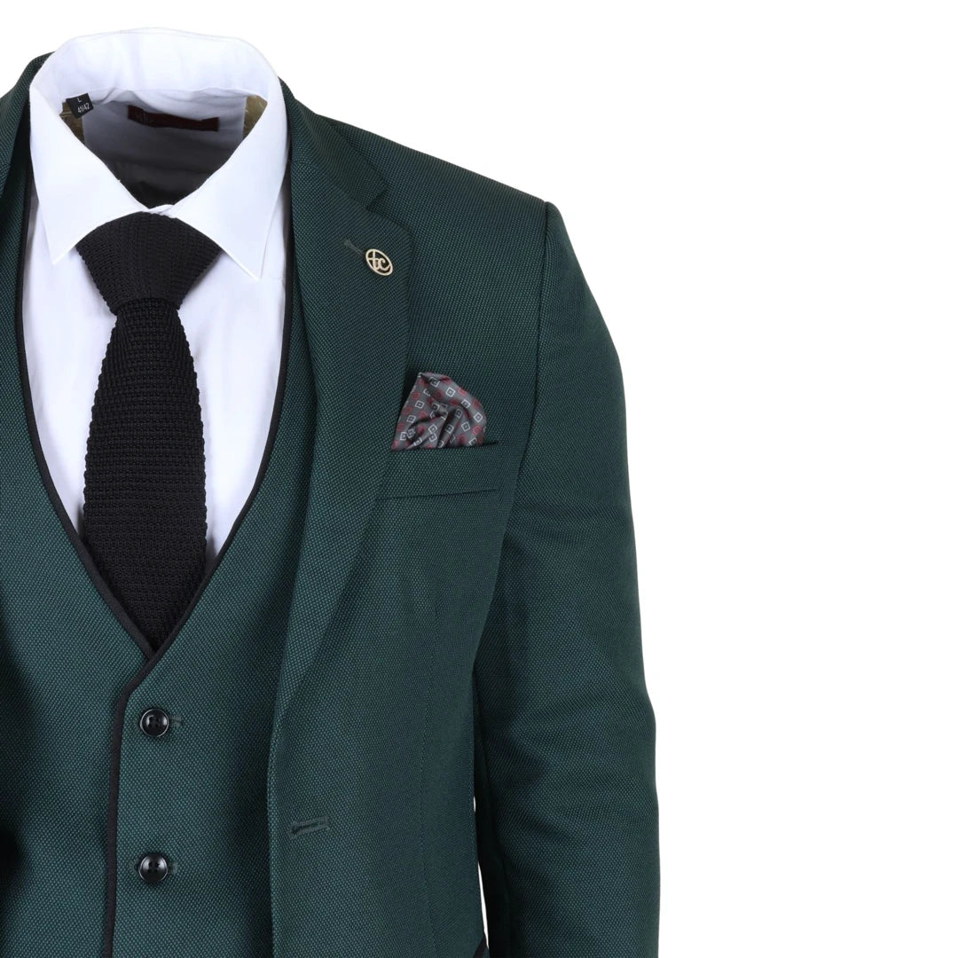 IM46 - Men's 3 Piece Green Tailored Fit Suit