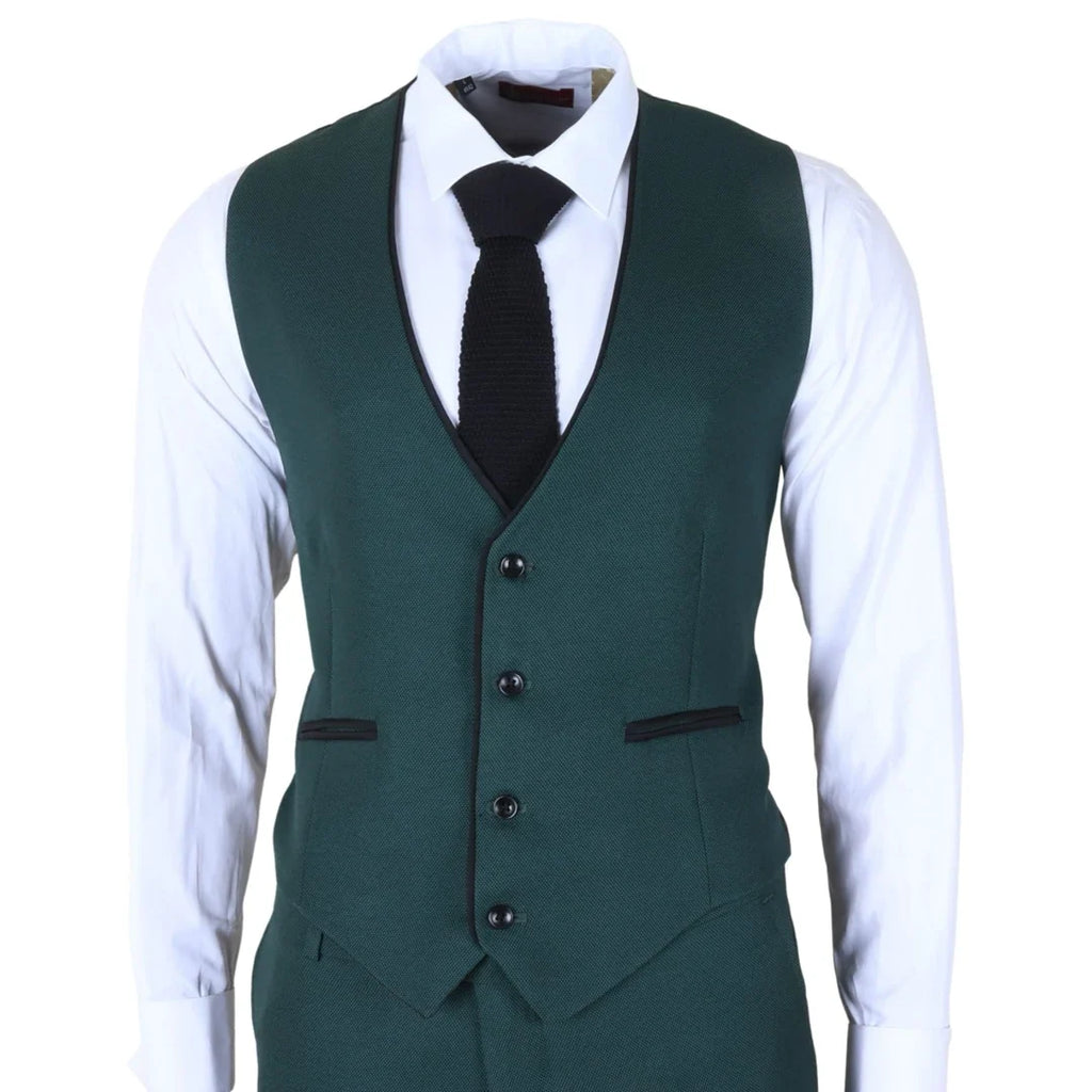 IM46 - Men's 3 Piece Green Tailored Fit Suit